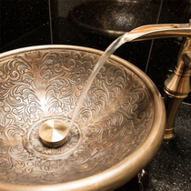 European and American villas brass table washbasin embedded bronze basin wash basin homestay hotel wash basin custom