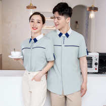 Catering restaurant Cafe Cake milk tea shop waiter overalls short-sleeved female bakery summer custom fresh