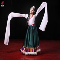 Yan Yun Dance Tibetan Dance Practice Skirt Adult Half-Body Long Dress Wool Edge Practice Big Skirt Dance Performance Costume