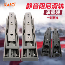 German KABO drawer slide stainless steel damping three-section guide rail drawer track ball silent buffer slide track