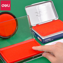 Del printing pad Red Blue Indonesia fast-drying quick-dry seconds office supplies seal press handprint tool financial size medium portable fingerprint stamp 9868 printing oil Indonesia box
