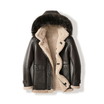 Hunt winter B3 Air Force thickened sheepskin fur leather jacket