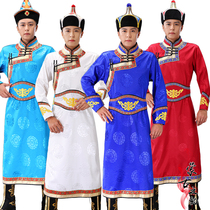 New Mongolian clothing Mens Mongolian robe long Mongolian traditional daily life ethnic minority dance performance clothing