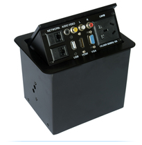 Aluminum panel pneumatic pop-up multimedia desktop socket multi-function countertop hidden wiring information box no welding