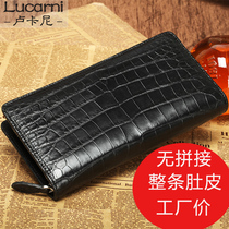 Thai crocodile handbag male leather long zipper belly clutch bag business clutch bag large capacity