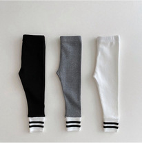 ins22 spring autumn baby outside wearing casual wind long pants male and female baby bump color striped close-up 100 hitch underpants