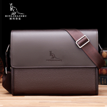 Bin Li Kangaroo Men shoulder bag horizontal leather shoulder bag business briefcase leather bag mens business bag Hand bag
