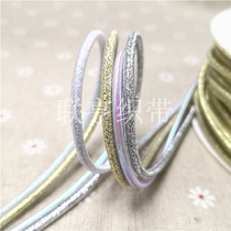 Gold Silver 3mm elastic rope circle along bungee garment accessories tag bundling gifts rainbow twine