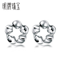 Ming brand jewelry platinum PT950 (flower language) stud earrings BFH0004 platinum association recommended
