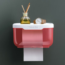 Household toilet toilet roll tissue box toilet paper towel rack toilet paper rack non-perforated wall-mounted