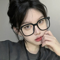 Net red black frame plain glasses female Korean version of tide myopia can be equipped with anti-Blue Ray anti-radiation flat glasses men