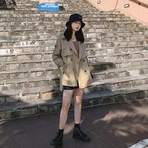 Lecea Alice trench coat womens long 2021 autumn new small man retro harbor style chic top