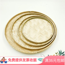 Kindergarten corner Creative works hanging bamboo plate DIY decoration Bamboo woven hanging dustpan basket Art room painting