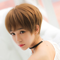 Wig women short hair super a Korean cool neutral round face girl hairstyle full head set Natural realistic hair set