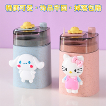 Press automatic toothpick tube creative cute cartoon toothpick box household portable toothpick bucket dustproof plastic toothpick can