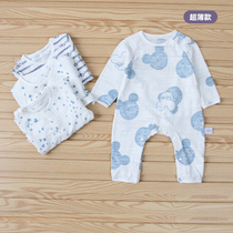 Baby thin section long sleeve one-piece clothes baby climbing clothes pure cotton khaclothes Summer newborns Sleeping Clothes Early Spring Autumn Clothing