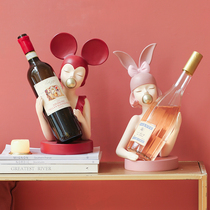 Modern girl creative wine bottle red wine rack display ornaments modern light luxury wine cabinet home decoration bar rack