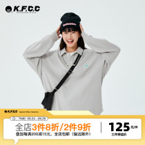 (KFCC)Turnthetables waffle polo shirt bf lazy wind loose casual couples sweater men