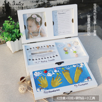 Hand and foot print permanent souvenir deciduous tooth fetal hair newborn baby baby 100 days old Full Moon gift