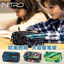  NITRO middle school student pen bag male large-capacity simple stationery box business office multi-layer female creative pen box storage