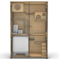 Cat cage villa solid wood cat cabinet can be placed in automatic smart cat litter basin Cat litter toilet cat cage cat house custom deposit