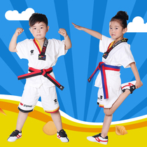Cotton summer short-sleeved taekwondo clothing childrens T-shirt coaching uniform adult men and women children cotton taekwondo clothing