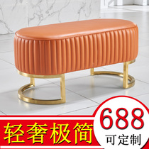 Light Extravagant Sofa stool Bench Genuine Leather Nordic Clothing Shop Bench long bench Bench Bed Tailstool Home for shoe changing stool