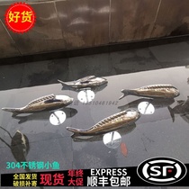 304 stainless steel precision lucky fish ornaments small fish dolphin sculpture outdoor pool landscape fish decoration sketch