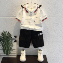 South Korean boys summer suit 2022 new handsome baby short sleeve POLO shirt clothes children foreign air trendy children clothing
