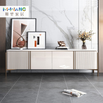  Light luxury rock board coffee table TV cabinet combination Modern simple living room marble floor cabinet TV cabinet bedroom high section