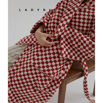 Classic stripes | Retro checkerboard bathrobe cotton towel pajamas yukata long couples home clothes