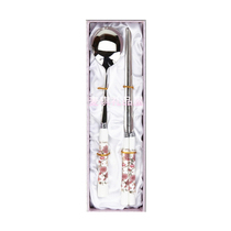 TOPMATE Korean imported tableware rich flower 24K Phnom penh porcelain handle stainless steel spoon chopsticks 1P without gift box