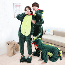 Parent-child pajamas autumn and winter mother child mother and daughter a family of three and four boys cartoon coral velvet home suit