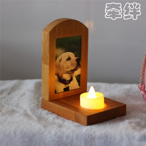 Tie solid wood Pet small Tombstone picture printing Pet monument small spirit card Cat Dog lettering Miss sacrifice