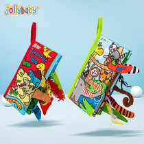 jollybaby tail cloth book early education baby tearing not bad can bite three-dimensional book 0-6 months baby educational toy