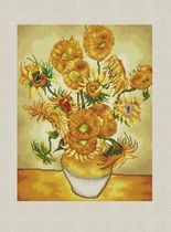 Cross-stitch drawings redrawn source file Oil painting 38 Van Goghs Sunflowers
