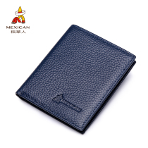 Rice Straw Man College Student Wallet Man Short leather Young mens Carforeskin Money clips Damp Head Layer Bull Leather Harp