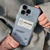 Original Far Peak Blue Simple Applicable Apple 13 Phone Case iphone12 11 X 13ProMax Transparent Couple
