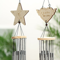 Five-pointed star love rabbit wind chimes wooden gifts metal bells creative home decorations birthday gifts
