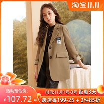 Girl blazer spring and autumn 2021 New Style Fashion childrens suits autumn Womens Big children fashionable coat autumn