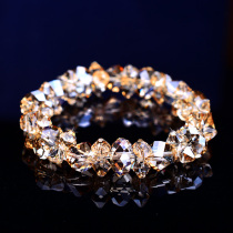 High-end section Austria Crystal fashion shiny Korean version hand chain bracelet female minimalist personality string design Advanced ornaments
