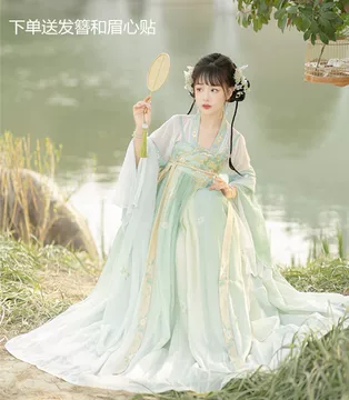 【玉露清秋】唐制 刺繍 斉胸 改良漢服 H07# 春瑶 唐制 刺繍齐胸襦裙 中華漢服 グリーン H05＃の通販 by coco's