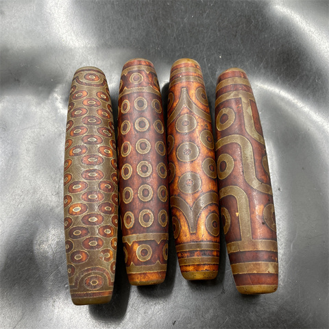 西藏天珠 天然瑪瑙 明清天珠 如意紋 灰瑪瑙 108粒 仏