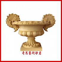 Special sandstone flower pot European Flower Bowl garden landscape sculpture glass steel sculpture sandstone relief fountain sculpture