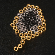 Nut bracelet accessories M6 stainless steel nut brass material black umbrella rope bracelet hand-woven material