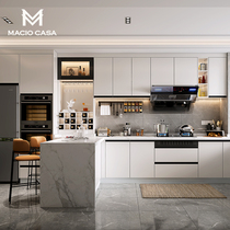 Magg whole cabinet custom quartz stone countertop open modern minimalist kitchen one-sided cabinet custom