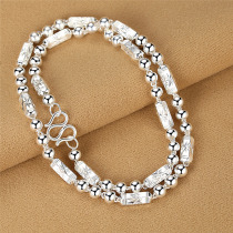 S999 sterling silver mens necklace fashion domineering thick silver hexagonal chain silver gift hip hop to boyfriend