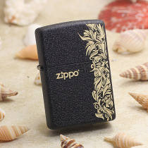 zippo lighter 236 black cracked lacquered flowers four grass heart happy brother feather signature trademark Maple Leaf love bomb