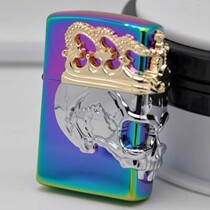 Hong Kong original ZORRO ZORRO brand pure copper heavier kerosene lighter sticker Crown Golden Skull