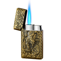  Fortune beast three-dimensional relief crisp piano sound clanging windproof straight color flame windproof lighter